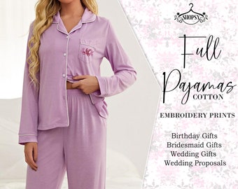Wedding Party Pajamas - Embroidered Bridal Party PJs - Bridesmaid Gifts - Bachelorette Party Gifts - Personalized Gifts - Bridesmaid pajamas