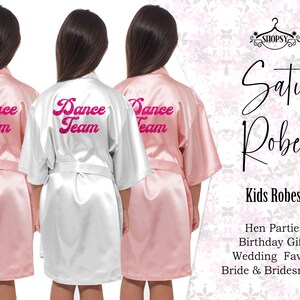 Customized Kimono Kids Robes Flower Girl Robes Satin Robes Personalized Robes Bridal Robes Custom Robes Gift For Her Wedding Gift Robe