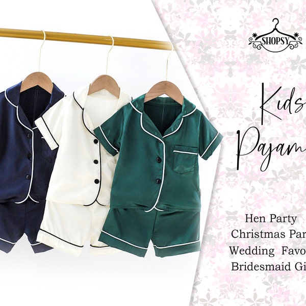 Ensemble de pyjama personnalisé pour enfants, pyjama de demoiselle d'honneur, pyjama personnalisé, pyjama de mariée personnalisé, pyjama de nuit, cadeau pour elle, cadeau de mariage