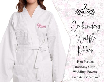 Custom Monogrammed Robes, Bridesmaid Robes, Bridal Party Robes, Personalized Waffle Robes, Bridesmaid Gift, Bridal Party Gift, Wedding Gifts