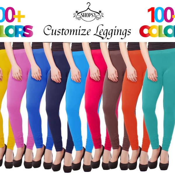 All Colors Leggings Women's Leggings, Ultra Soft Fleece Lined Fashion Leggings in Solid Colors, Athletic Leggings, Bridal Leggings- S/M-L/XL