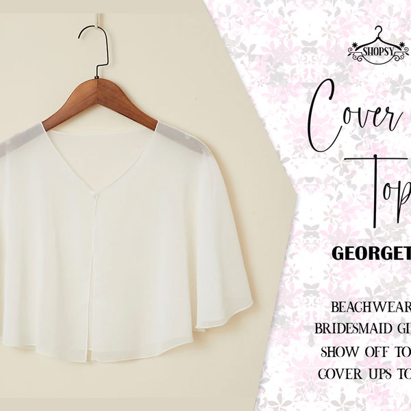 Bridal Dress cover up Wedding cape Summer Elegant Fashion Loose Ruffles Short Sleeve Georgette Blouses Solid Chic Shirring V-neck Tops