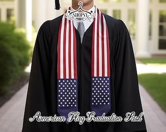 USA Country Flag University Stole - Graduation Stole - Country Flag Graduate Stoles - Graduation Gift - Grad Stole - Graduation Sash Gift