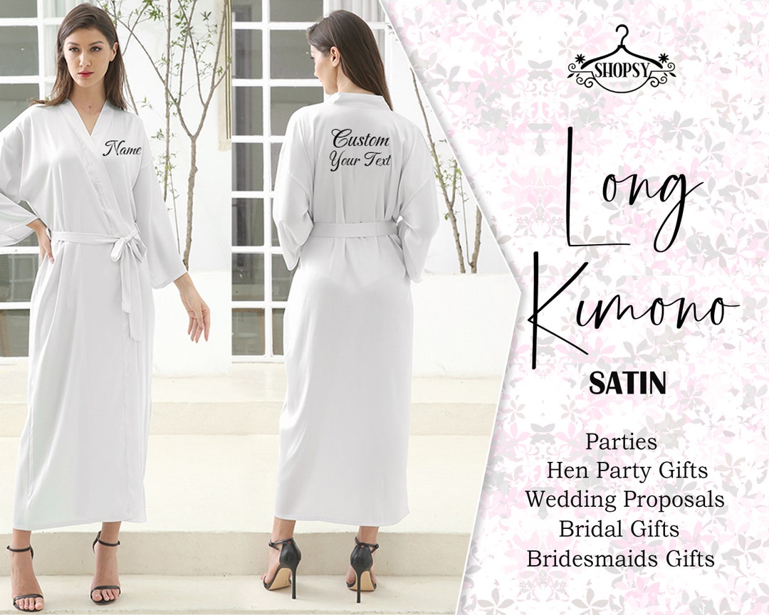 Bridal Long Length Robes Personalized Wedding Robes Getting Ready Robes