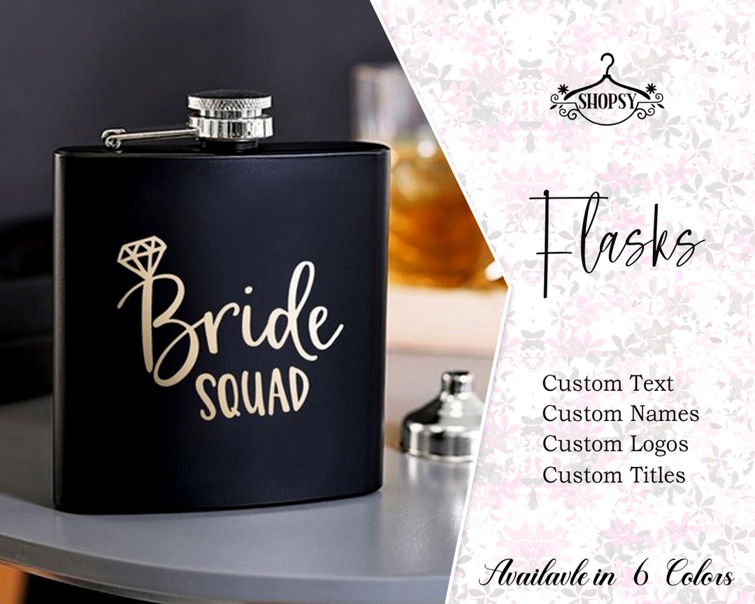 Personalized Engraved Flask Personalized Black Flask Groomsman Flask