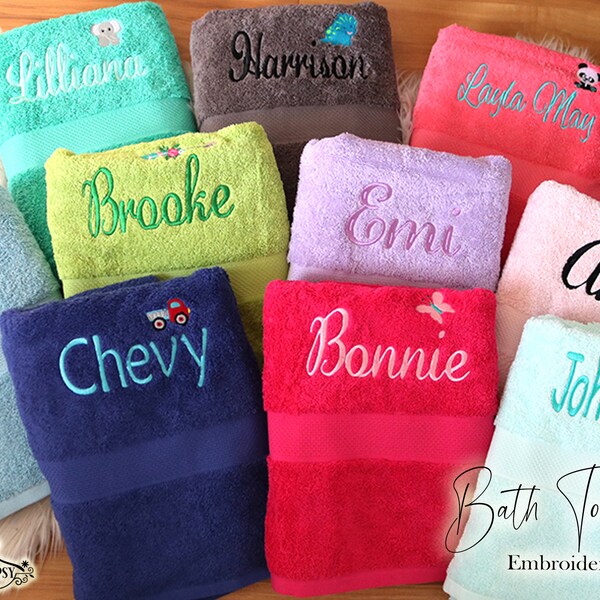 Personalized Bath Towel Embroidered Towel Customized Embroidery Towel Monogrammed Bath Towel Bath Sheet Towel With Custom Name