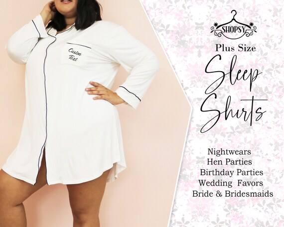 Plus size sleep shirts cotton hot sale