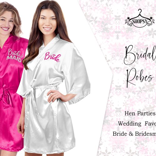 Bridesmaid Robes Bridal Party Satin Robes Bride Wedding Party Etsy Canada