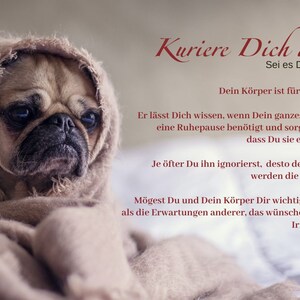 Postkarte: Kuriere Dich aus. Sei es Dir wert.