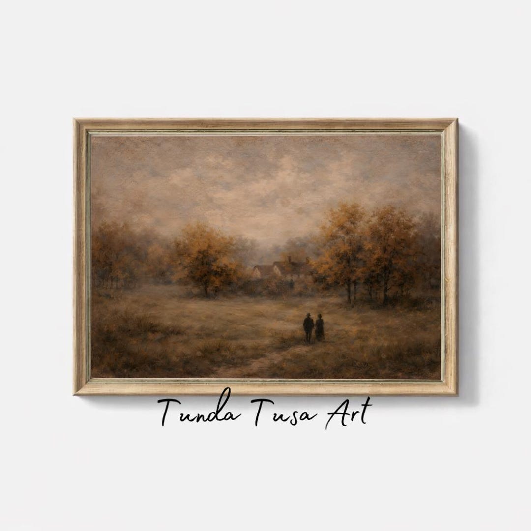 Vintage Autumn Landscape Printable Wall Art | Rustic Farmhouse Fall ...