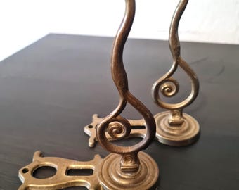 Gancio Da Parete In Ottone Vittoriano Per Cappello, Cappotto - Foto 7