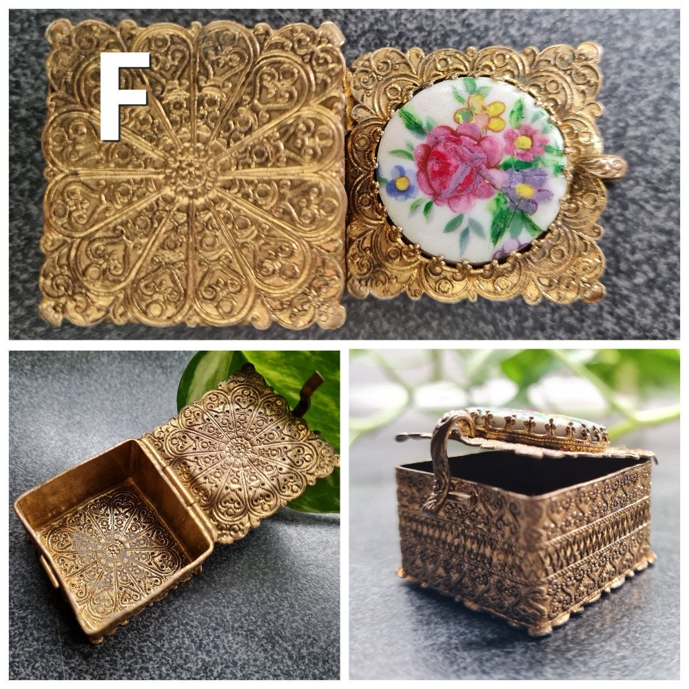 Antique Pocket Pill Box, Victorian Metal Snuff Box, Miniature Pillbox