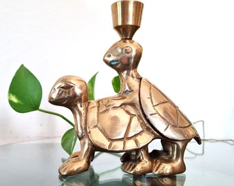 Funny Candle Holder Humping Brass Turtles Happy Making Love Figurine, Vintage Chamberstick Candlestick, Brass Home Decor