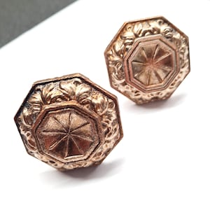 Vintage Messing Schubladenknauf, reich verzierte achteckige Gold kleine Schrankknauf, antike Möbelrestaurierung Hardware