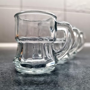 Set di 3 mini boccali da birra, bicchierini da shot, piccole tazze in vetro trasparente, porta stuzzicadenti, stile vintage MCM austriaco NANNERE Barwear