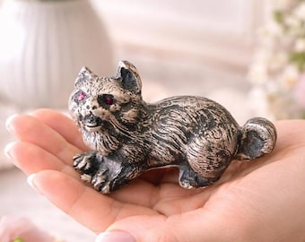 Christofle クリストフル　コレクション　リュミエールダルジャン　ネコ Vintage Christofle Silvered Sleeping Cat Lumière D'argent