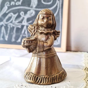 Brass Angel Figure Candle Holder for Mini Taper Candle, Decorative Victorian Putti Cherub Cupid Table Decor, Christmas Gift for Mum