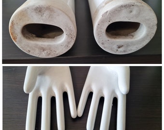 Hand statue フランスアンティーク Glove Mold Vintage Porcelain Glove Mold, White Ceramic Hand Sculpture