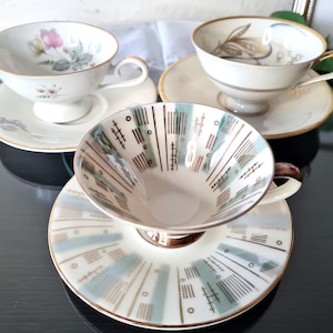 Demitasse Espresso Cup and Saucer German Bavarian Bone China Coffee Cup, Rare Antiqua Collectible Zeh Scherzer & Edelstein Maria Fine China