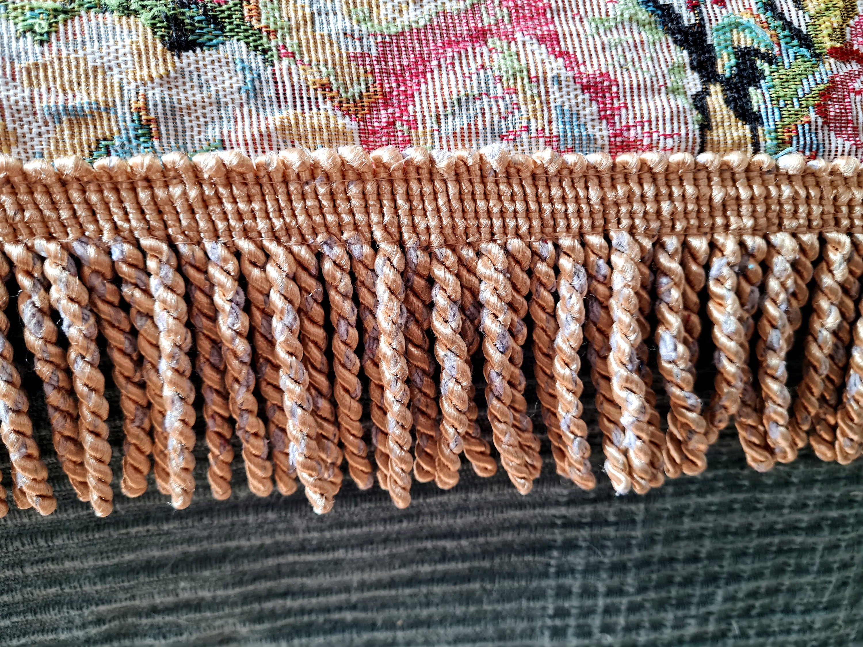 Vintage Floral Woven Throw Blanket With Gold Fringe Flower Etsy