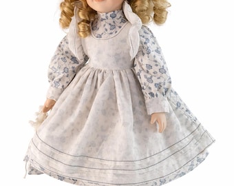 Poupée vintage en porcelaine 40 cm, style victorien, fille avec chapeau de paille et parasol, Allemagne Kim Puppe poupée décorative intérieure ancienne maison de campagne