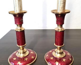 ヴィンテージ真鍮製キャンドルホルダー壁付け燭台（ペア） - Etsy 日本