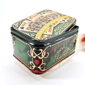 Vintage Metal Tin Box by Daher England Plain Tree Tobacco 3 Kings Tin, Collectible Pocket Package, Rectangular Storage Container