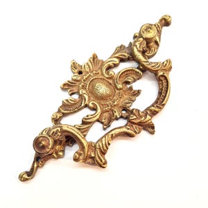 Rare Vintage Italian Handles, Antique Brass Furniture Handles, Gold Cabinet Drawer Handles, Ornate VICTORIAN Drop Bail Dresser Door Pulls
