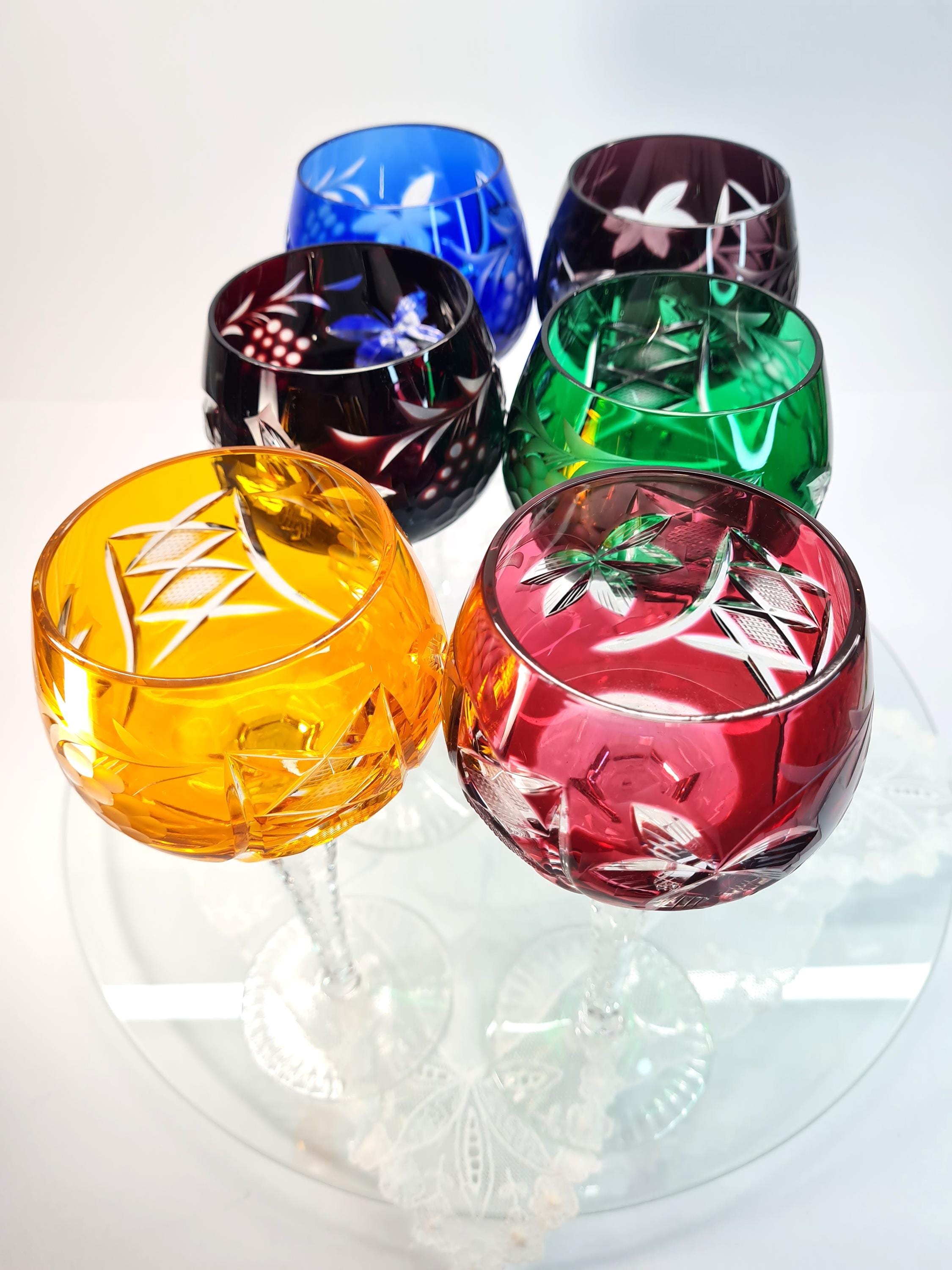 【LAUSITZERグラス】ヴィンテージレッドクリスタルラウンドベース未使用品 LAUSITZERグラス】ヴィンテージレッドクリスタルラウンドベース