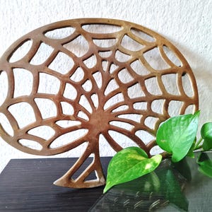 Trivet for Hot Pants Tree Shape Solid Brass Footed, French Pan Stand Kitchen Tree of Life Decor, Gift for Mum