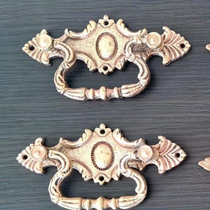 Antique Victorian Drop Drawer Pull Handle, Brass Cabinet Dresser Door Knob, Vintage French Unique Restoration Hardware Supplies