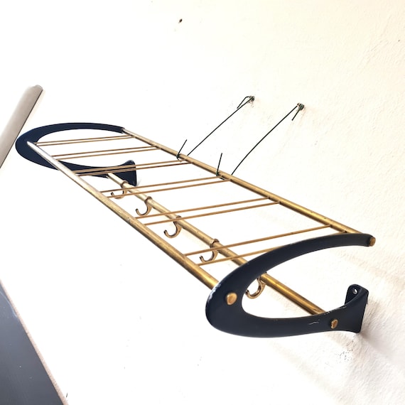 Brass Black Towel Train Rack, Wall Mounted Coat Rack With