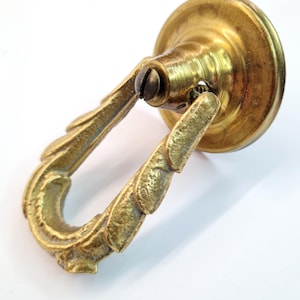 Ornate Gold Cabinet Drawer Drop Bail Pull Decorative Scroll Design, Antique French Dresser Door Handle, Rococo Baroque Victorian Hardware