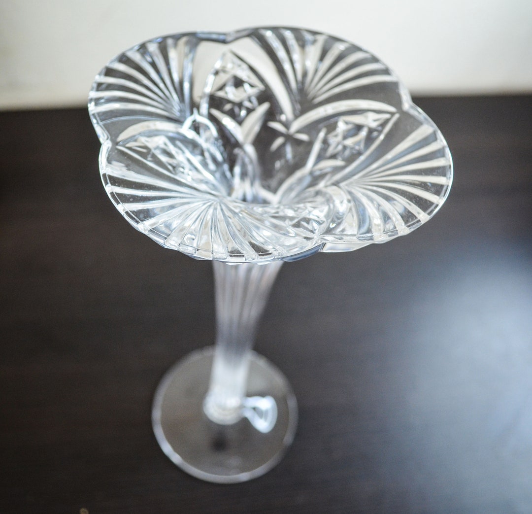Lead Cristal Flower Tall Candle Holder France D'arques J.G. Durand ...