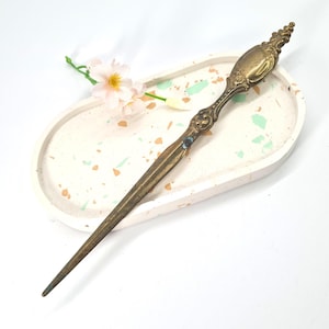 Tagliacarte vittoriano d'epoca, coltello decorativo per buste postali in carta per scrivania, souvenir da collezione, regalo unico