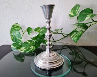 Art Deco Tall Silver Candle Holder, Vintage Silver Plated Candle Stick Holder, Midcentury Decor