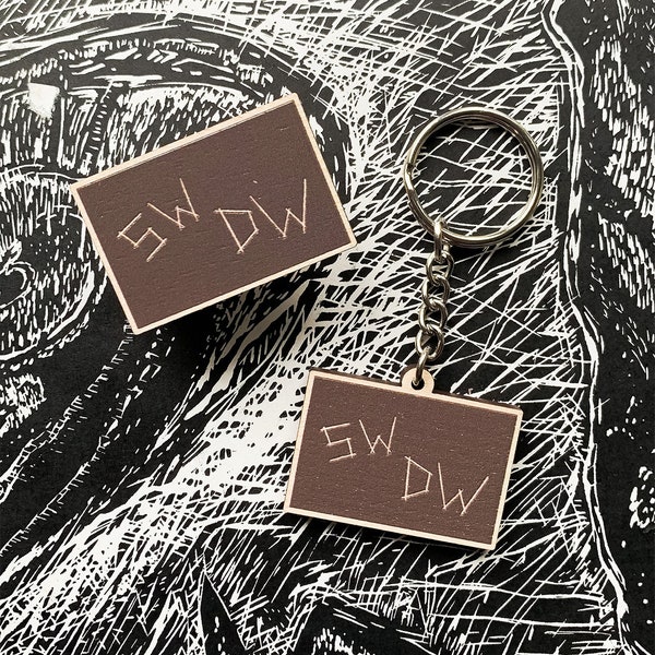 The Wayward Brothers Wooden Pin / Keychain | Supernatural Sam & Dean Winchester merch | S.W. D.W Initials | SPN Family gift ideas