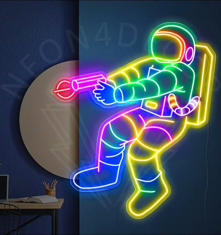 Custom Neon Sign Astronaut Neon Sign Space Neon Home Decor Led - Etsy