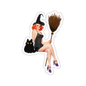 Pinup Witch Sticker