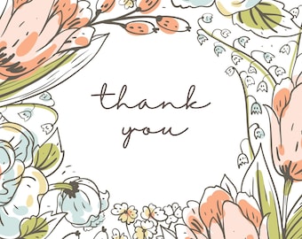 Floral Thank You Cards Printable