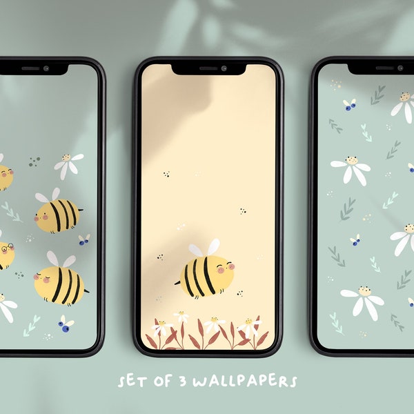 Fondos de pantalla para teléfono (Set de 3) | Descarga digital | Fondos de pantalla iPhone, abejas, Fondos de pantalla Android