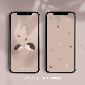 Hedgehog Phone Wallpapers (Set of 2) | digital download | iPhone wallpapers | Android wallpapers | hedgehogs