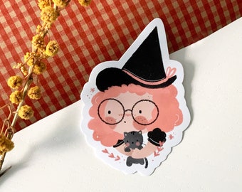 Witch vinyl sticker, Halloween sticker, pretty sticker, cute sticker