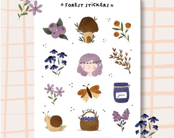 El Bosque stickers, cute stickers, planner stickers