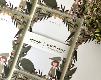 Nature notepad, Gnome notepad, Desk accessories, cute notebook