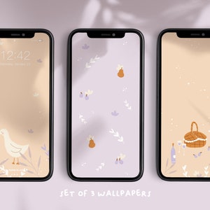 Ducks Phone Wallpapers Set of 3 digital download iPhone wallpapers Android wallpapers Picnic image 1