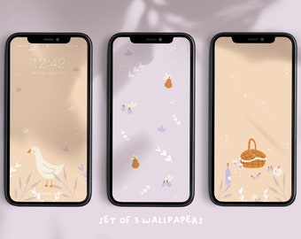 Ducks Phone Wallpapers (Set of 3) | digital download | iPhone wallpapers | Android wallpapers | Picnic