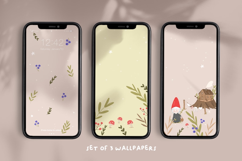 Forest Phone Wallpapers Set of 3 digital download iPhone Wallpapers, Android Wallpapers image 1