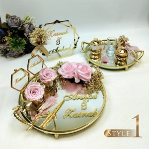 Personalized Engagement Tray -  Nikkah Tray - Wedding Tray - Customized Ring Holder - Customized Tray - Tray Set - Ring Dish