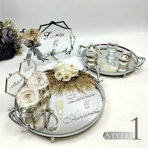 Personalized Engagement Tray -  Nikkah Tray - Wedding Tray - Customized Ring Holder - Customized Tray - Tray Set - Ring Dish